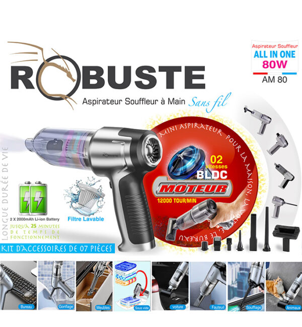 2AM80 Aspirateur Souffleur à Main Robuste